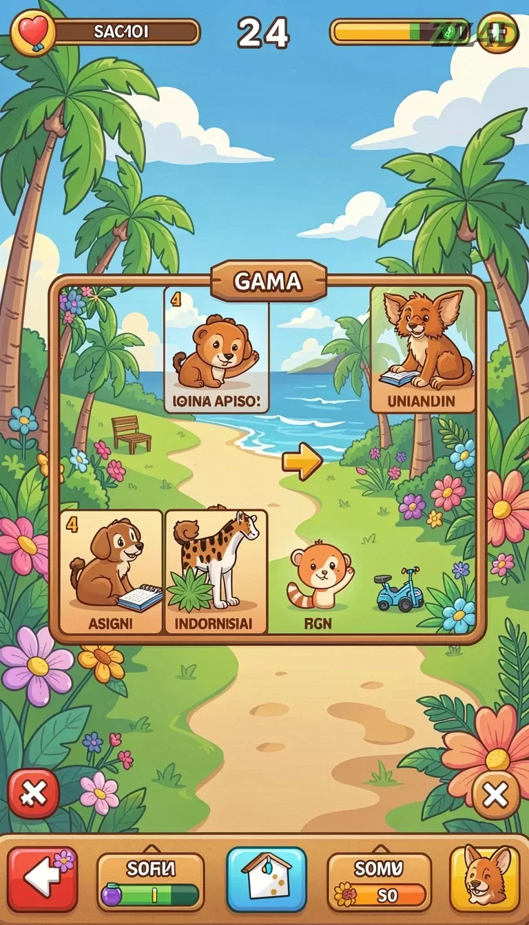 Cuplikan layar 8II — menu navigasi
