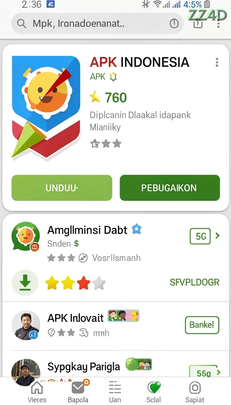 Cuplikan layar 8II — halaman utama